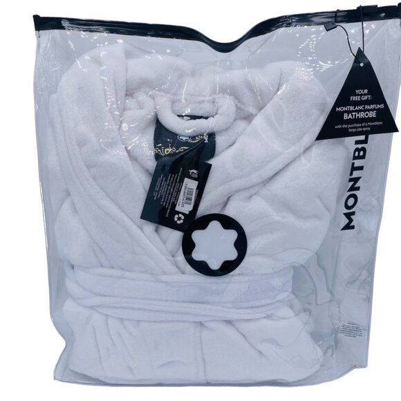 Montblanc Unisex Bath Robe in White, One Size - NEW - Picture 2 of 8